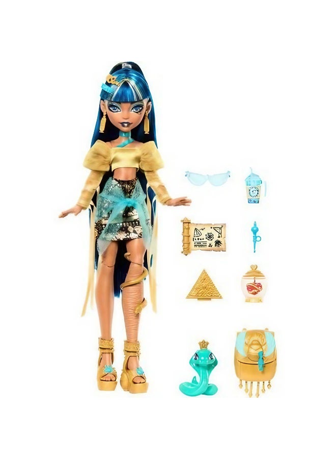 MONSTER HIGH دمية الموضة كليو دي نيل من مونستر هاي مع حيوانها الأليف هيسيت (32.2 سم) - Image 2