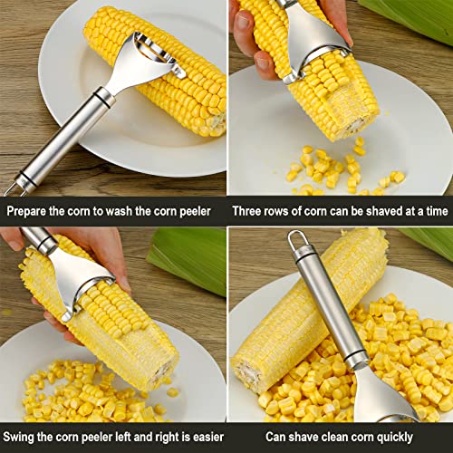 iziusy Corn Peeler Stainless Stee Corn Cob Stripper Tool Corn Thresher from the Cob, Removes Corn Kernels From Corn Cobs In Seconds, Kitchen Gadget - Image 4