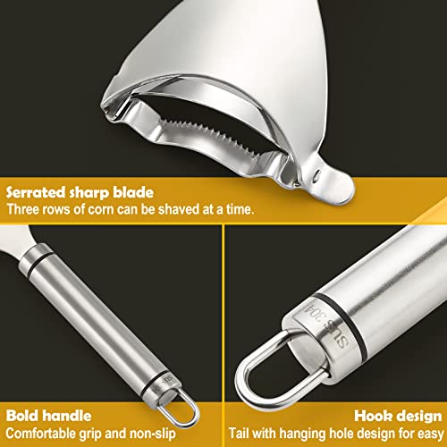 iziusy Corn Peeler Stainless Stee Corn Cob Stripper Tool Corn Thresher from the Cob, Removes Corn Kernels From Corn Cobs In Seconds, Kitchen Gadget - Image 3