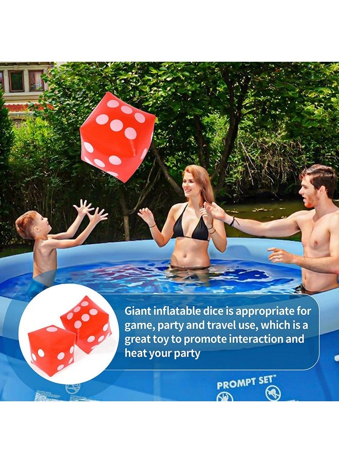 Delphinus 11.8" Jumbo Inflatable Dice, 2pack Outdoor Fun Giant Inflatable Dice Set and 12mm 10pcs Dice for Indoor and Outdoor Broad Game, Ludo and Pool Party (Red) - Image 5