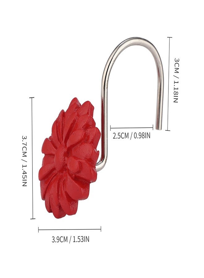 Twofishes Decorative Rust Proof Sunflower Shower Rings Spring Flower Shower Curtain Hooks - Image 3