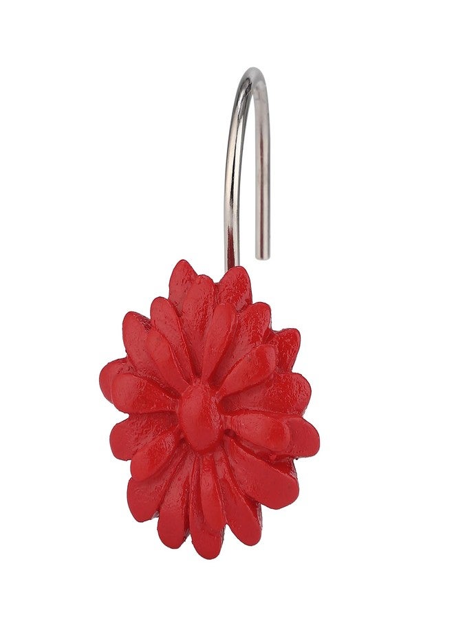 Twofishes Decorative Rust Proof Sunflower Shower Rings Spring Flower Shower Curtain Hooks - Image 5