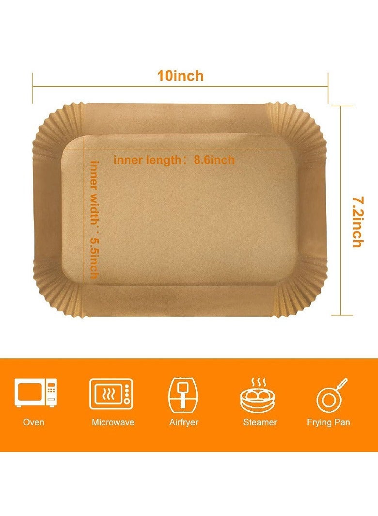 100 PCS Air Fryer Paper Liners Brown Disposable Paper Trays for Air Fryer Water proof Accessories Baking Paper Baking Oil-Proof Air fryer Parchment Paper Liner Air Fryer Liners Rectangle (22cm x 14cm) - Image 3
