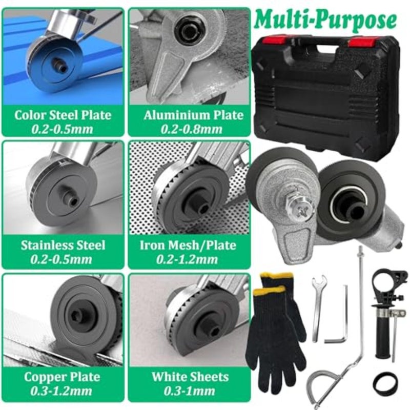 Upgraded Metal Sheet Cutter, Electric Drill Plate Cutter, Metal Nibbler Drill Attachment with Adapter, Electric Drill Shears Attachment Cutter Nibbler for Cutting Iron, Aluminum - Image 4