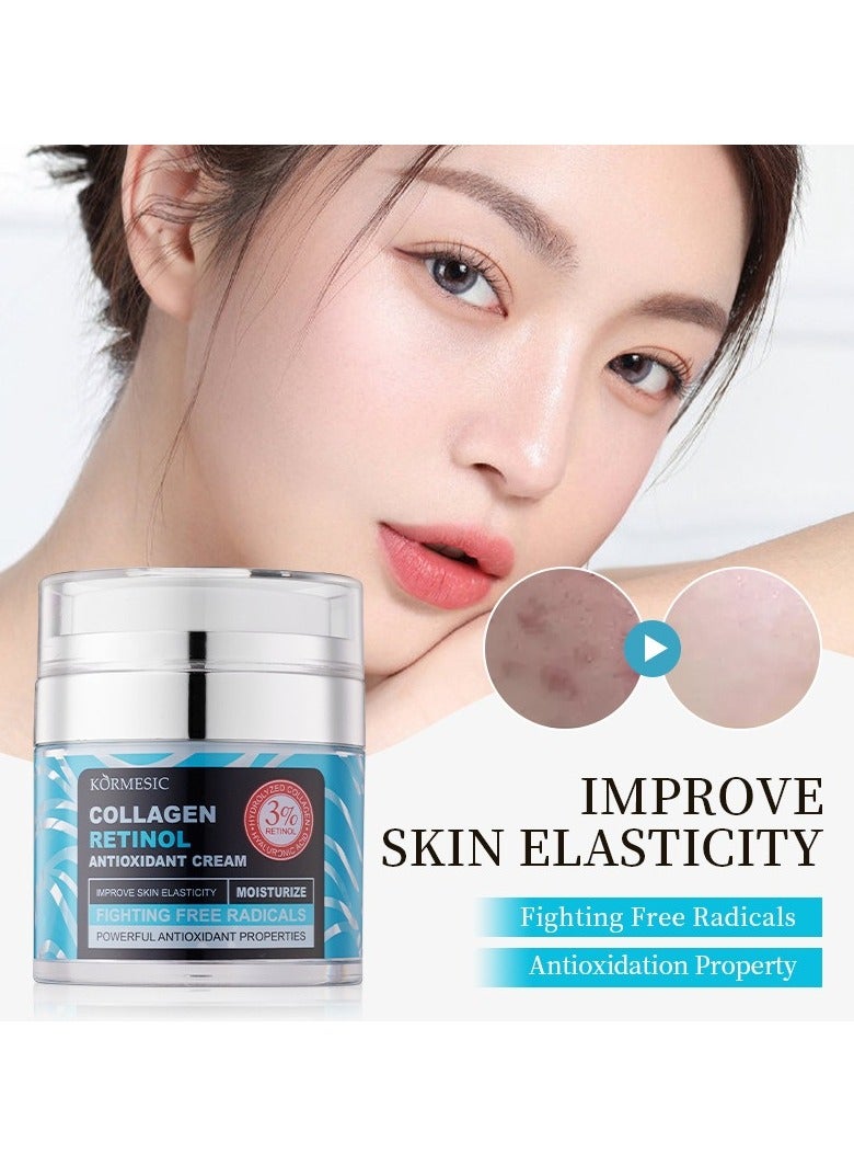 Kormesic كريم الوجه الريتينول والكولاجين-50 جرام كريم الوجه المضاد للشيخوخة وتقوية - Image 2