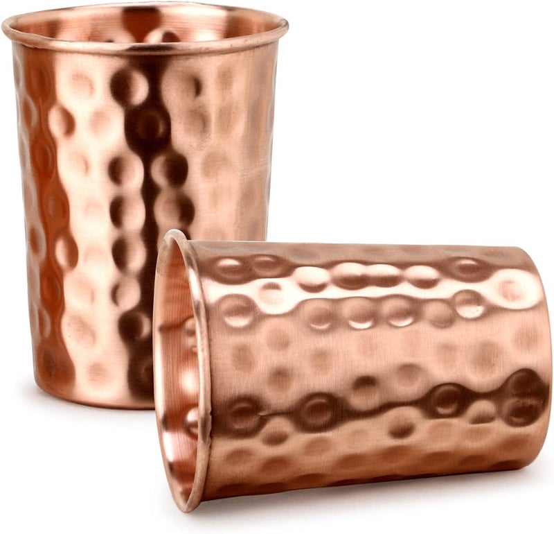 Zap Impex Copper Hammered Glass, 250ml, Set of 2 - Image 1