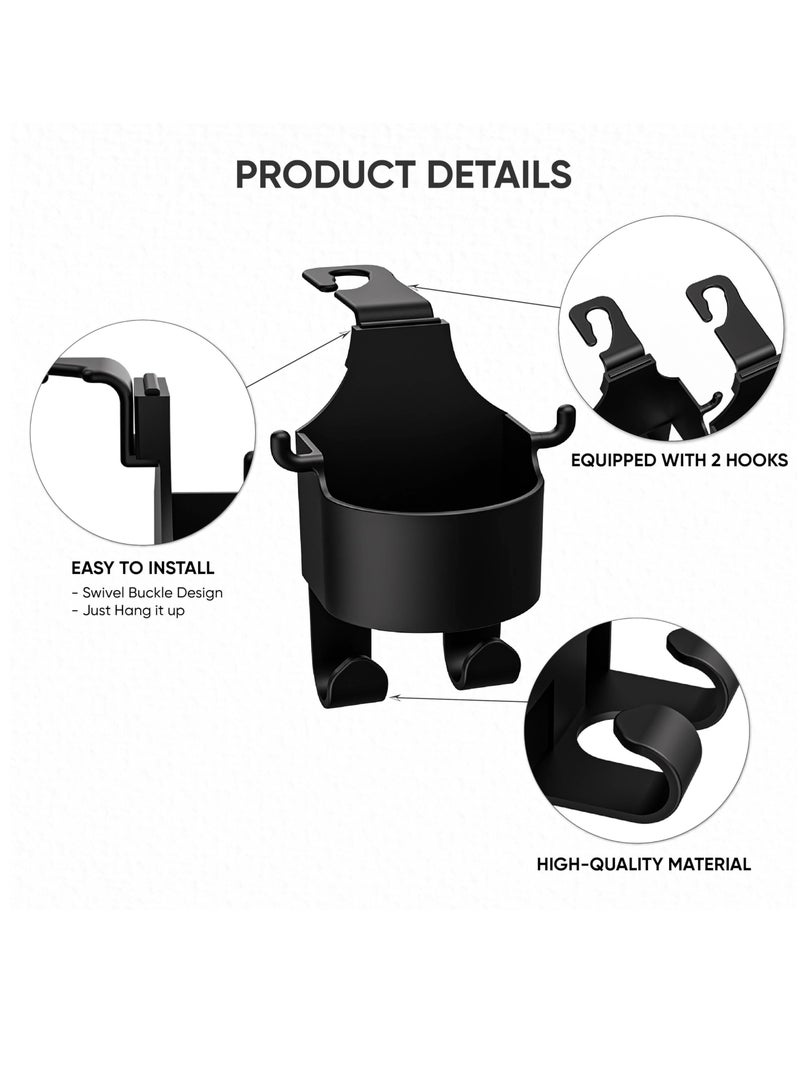 Excefore Multifunctional Hook for Car Seat Back, 4-Pack Car Headrest Cup Holder for Your Car Back Seat, Phone Holder with Hook Car Back Hanging Mount Cup Storage - Image 2