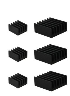 Generic 20pcs Heat Sink Mini Radiator Dissipate Heat Thermal Cooling Lower Temperature Easy to Install for PI IC CPU Chipset Raspberry Stepper Board Aluminum Black Assortment  - Image 1