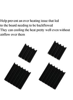 Generic 20pcs Heat Sink Mini Radiator Dissipate Heat Thermal Cooling Lower Temperature Easy to Install for PI IC CPU Chipset Raspberry Stepper Board Aluminum Black Assortment  - Image 3