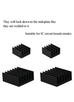 Generic 20pcs Heat Sink Mini Radiator Dissipate Heat Thermal Cooling Lower Temperature Easy to Install for PI IC CPU Chipset Raspberry Stepper Board Aluminum Black Assortment  - Image 4