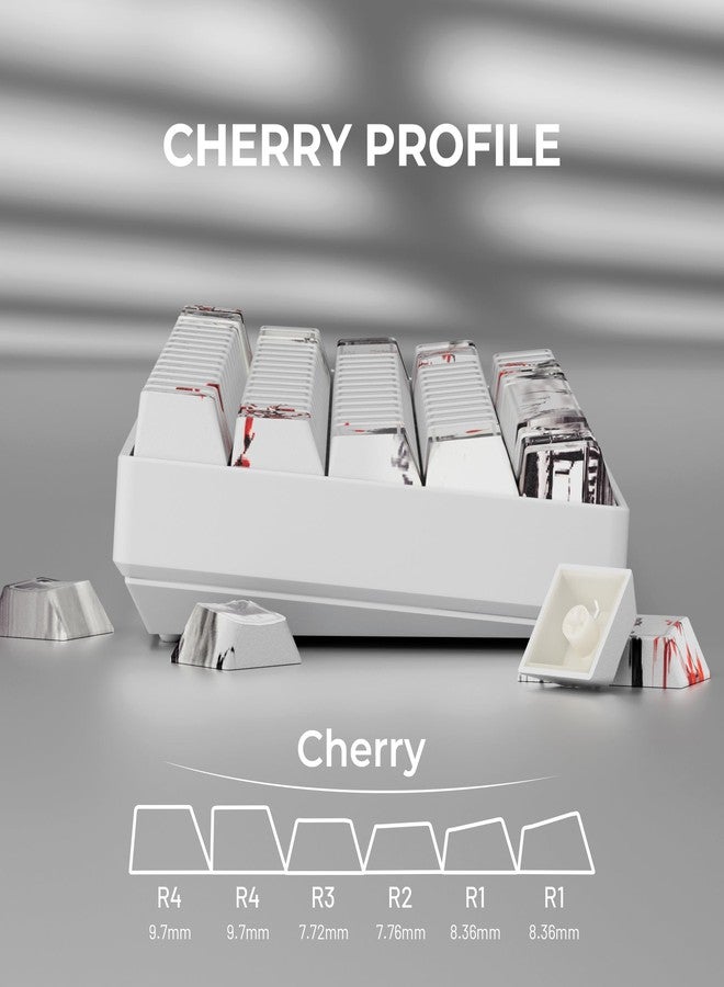 GMKWTL XVX White Plum Blossom Shine Through Keycaps, Doubleshot PBT Keycap Set Cherry Profile, 142 Keys Keyboard Keycaps, Universal Compatiability with 60%, 65%, 75%, 100% Mechanical Keyboard - Image 5