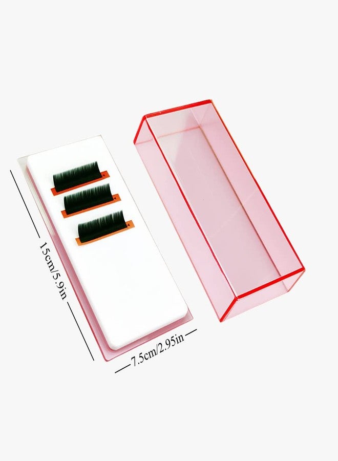 LIXIMMAZN Grafting False Eyelash Acrylic Extension Pallet Organizer, Eyelash Extension Glue Tweezers Plate Makeup Palette, Dustproof Storage Box Display Training Tools Salon (Transparent Pink S) - Image 5