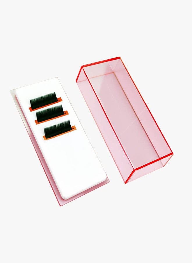 LIXIMMAZN Grafting False Eyelash Acrylic Extension Pallet Organizer, Eyelash Extension Glue Tweezers Plate Makeup Palette, Dustproof Storage Box Display Training Tools Salon (Transparent Pink S) - Image 1