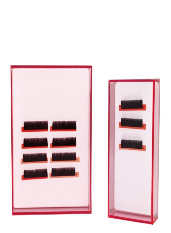 LIXIMMAZN Grafting False Eyelash Acrylic Extension Pallet Organizer, Eyelash Extension Glue Tweezers Plate Makeup Palette, Dustproof Storage Box Display Training Tools Salon (Transparent Pink S) - Image 4