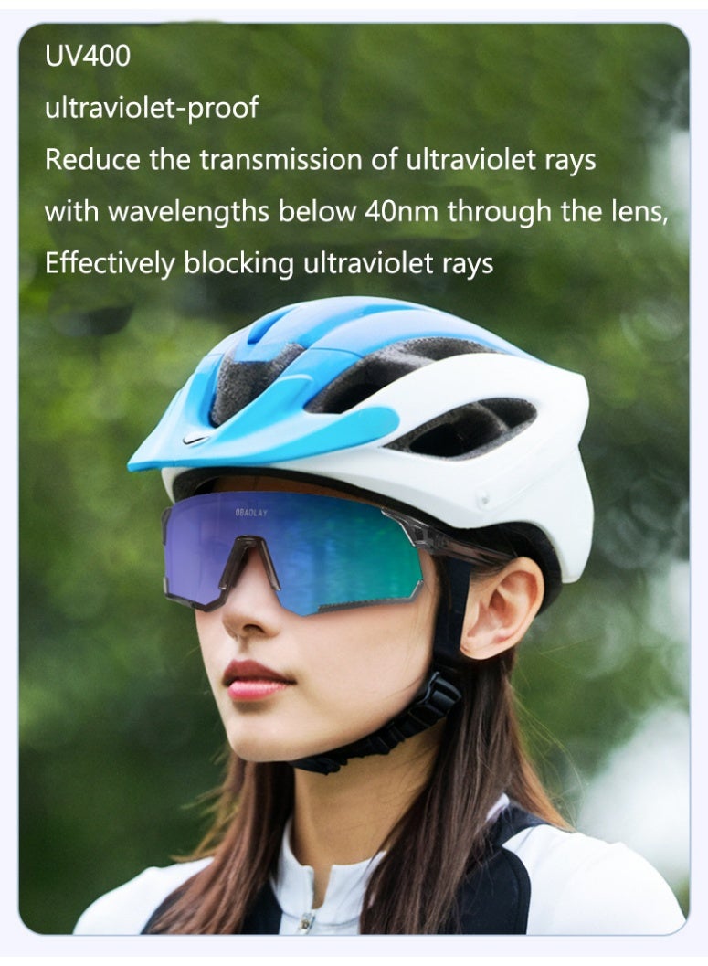 OBAOLAY Riding windproof glasses, colorful sunglasses, sports sunglasses, color changing outdoor running goggles, hiking day and night dual-use glasses - Image 5