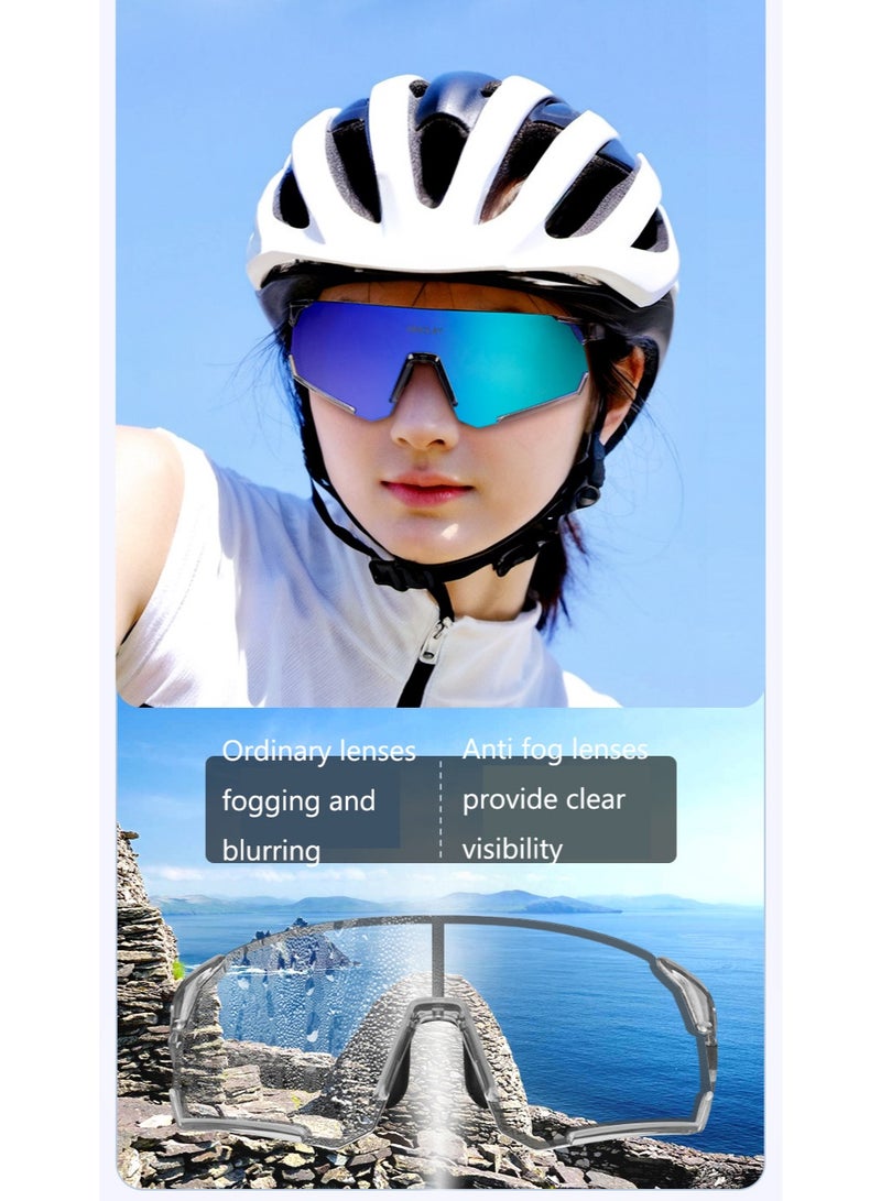 OBAOLAY Riding windproof glasses, colorful sunglasses, sports sunglasses, color changing outdoor running goggles, hiking day and night dual-use glasses - Image 2