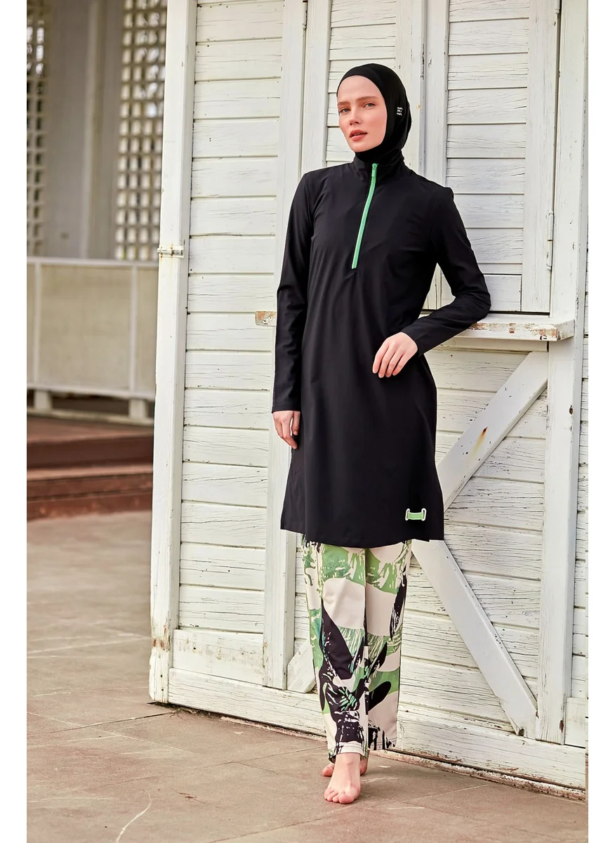 مارينا Parachute Black Fully Covered Hijab Swimsuit M2425
