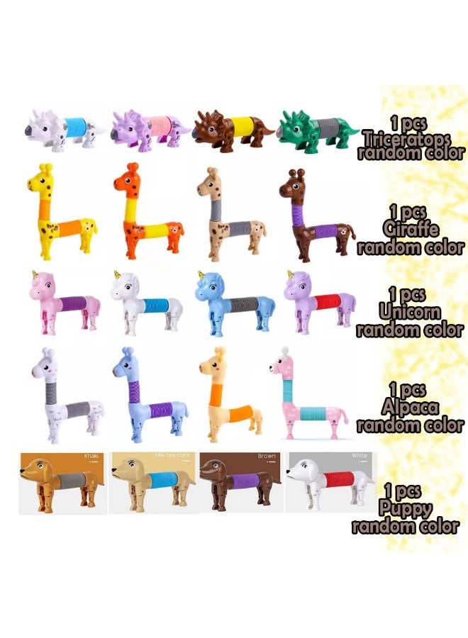 RAHAYM 5 Pack Pop Tubes,Dog pop Tubes, Animal pop Tubes Fidget Toys,Sensory Tubes Fidget Toys for Kids,Toddler Sensory Toys,Fidget Tubes Party Favors,School Reward,Gift for Kids (5 Pcs, Classic Style) - Image 5