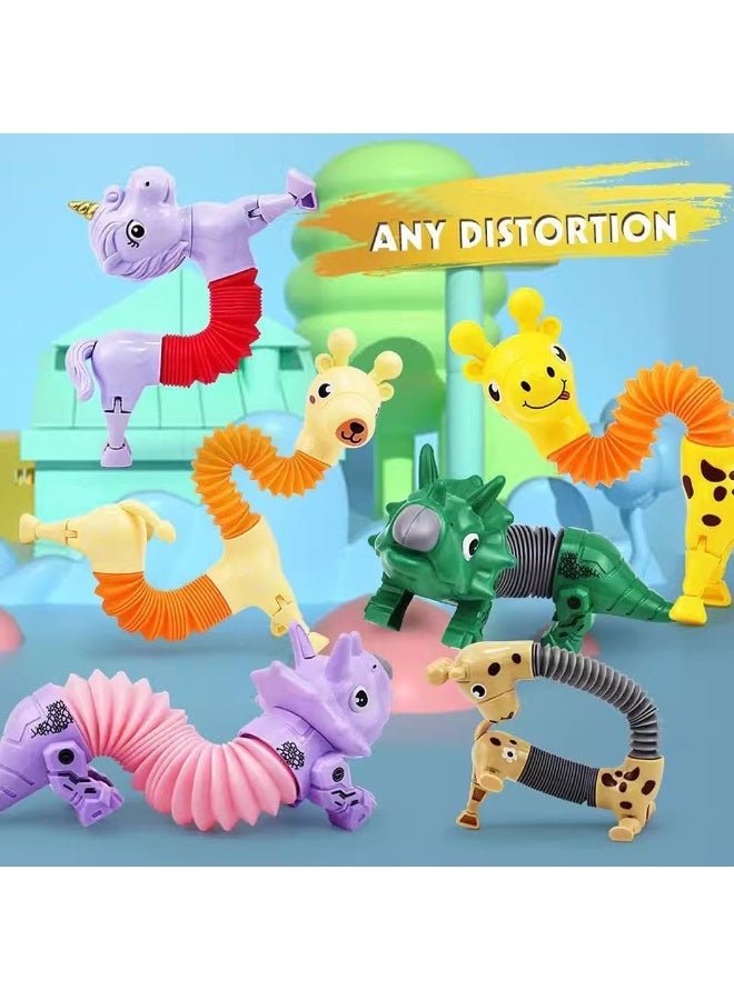 RAHAYM 5 Pack Pop Tubes,Dog pop Tubes, Animal pop Tubes Fidget Toys,Sensory Tubes Fidget Toys for Kids,Toddler Sensory Toys,Fidget Tubes Party Favors,School Reward,Gift for Kids (5 Pcs, Classic Style) - Image 4