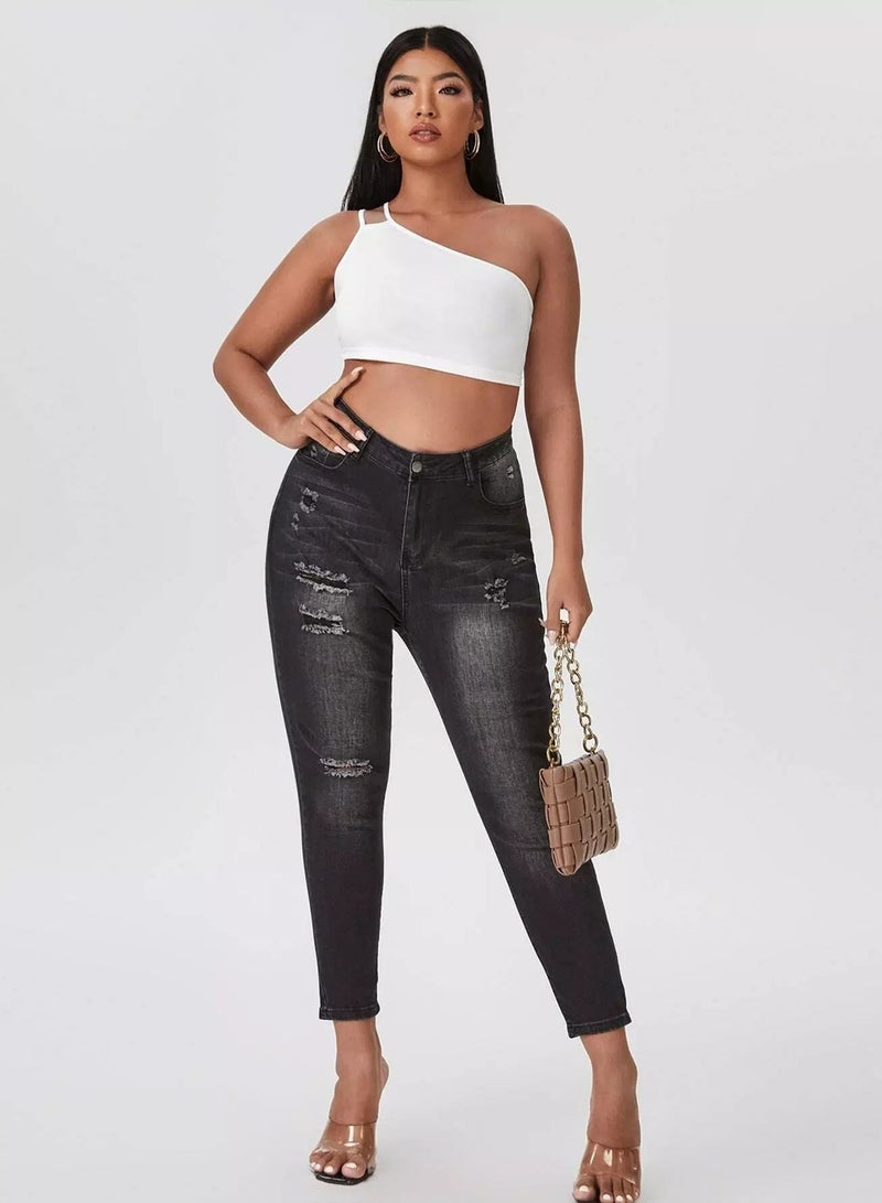 Plus One Shoulder Solid Top - Image 3