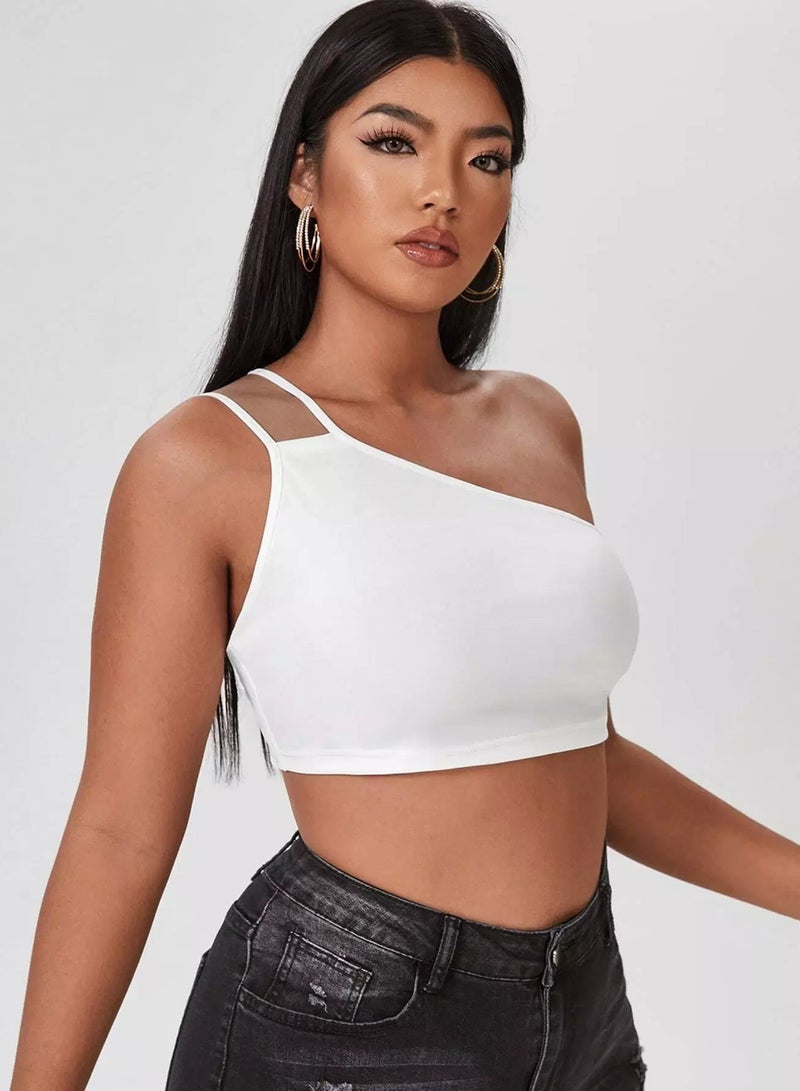 Plus One Shoulder Solid Top - Image 4