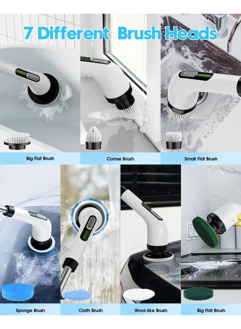 Highyes Electric Spin Scrubber for Cleaning Bathroom: Cordless Power Shower Scrubber - Electric Cleaning Brush for Tile Tub - Image 5
