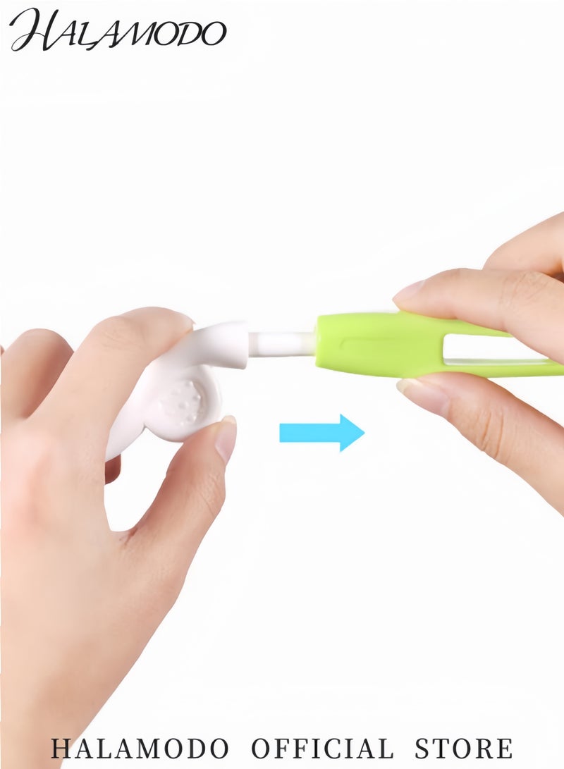 HALAMODO Baby Bottle Cleaning Brush Set of 1pc Baby Bottle Brush Cleaner & 1pc Nipple Brush Rotatable Sponge Brush with Eco-Conscious Plastic Handle for Home & Outdoor Use - Image 5