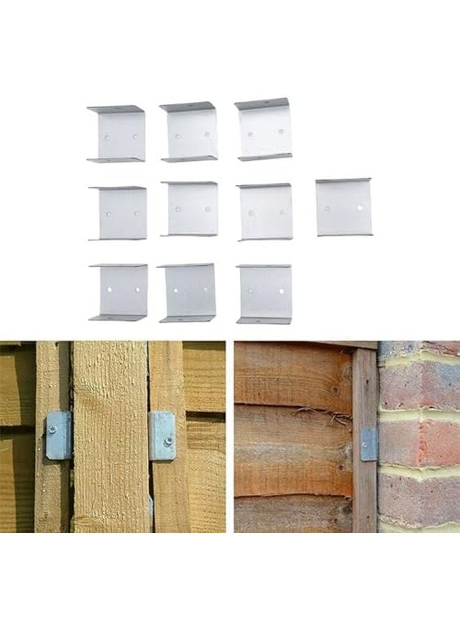 Asixxsix 10 قطعة 50 مم مشابك سياج فولاذية مجلفنة على شكل حرف U، مشابك تركيب مضادة للسرقة ومضادة للاهتزاز - Image 5