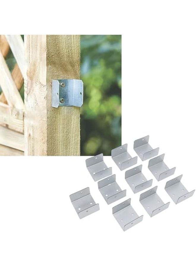 Asixxsix 10 قطعة 50 مم مشابك سياج فولاذية مجلفنة على شكل حرف U، مشابك تركيب مضادة للسرقة ومضادة للاهتزاز - Image 4