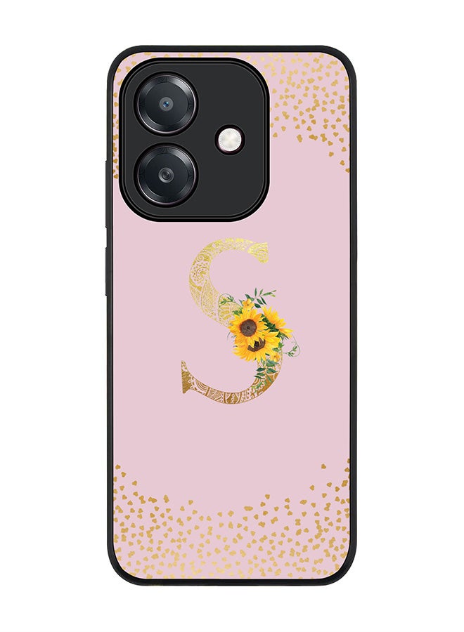 Stylizedd For Oppo A5i Case,Slim fit Camera Protection, Shockproof Thin Phone cover  - Custom Floral Monogram - S  (Pink )
