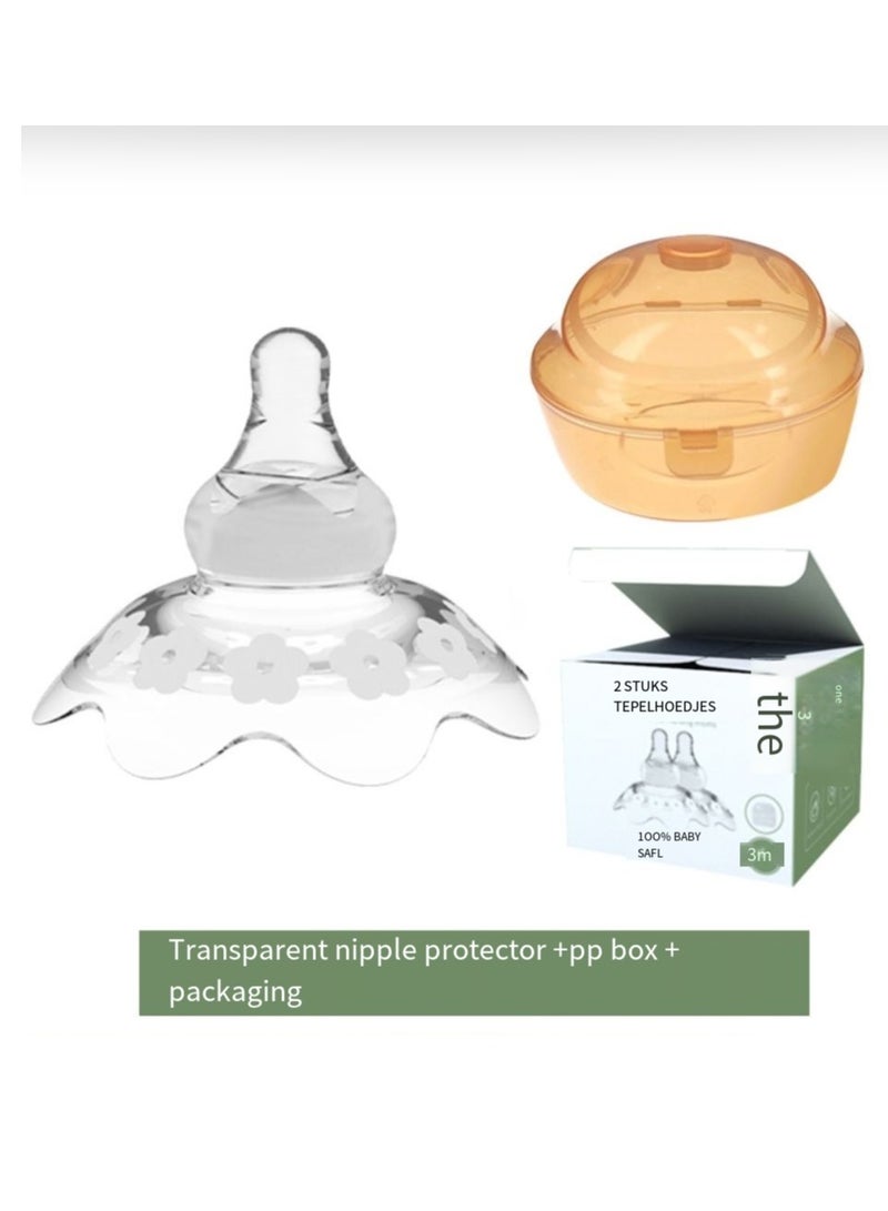 general Silicone nipple protection cover pacifier type breast shield concave feeding artifact breast protection cover anti-bite nipple sticker corrector portable box - Image 1