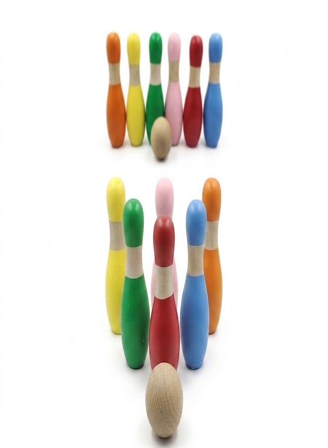 Tantrums Wooden Mini Bowling Pins Toy Set (2 Years+) - Non Toxic| Indoor & Outdoor Fun Learning Game| Light Weight & Easy to Carry for Kids | Handcrafted Bowling Game Set for Kids - Image 1