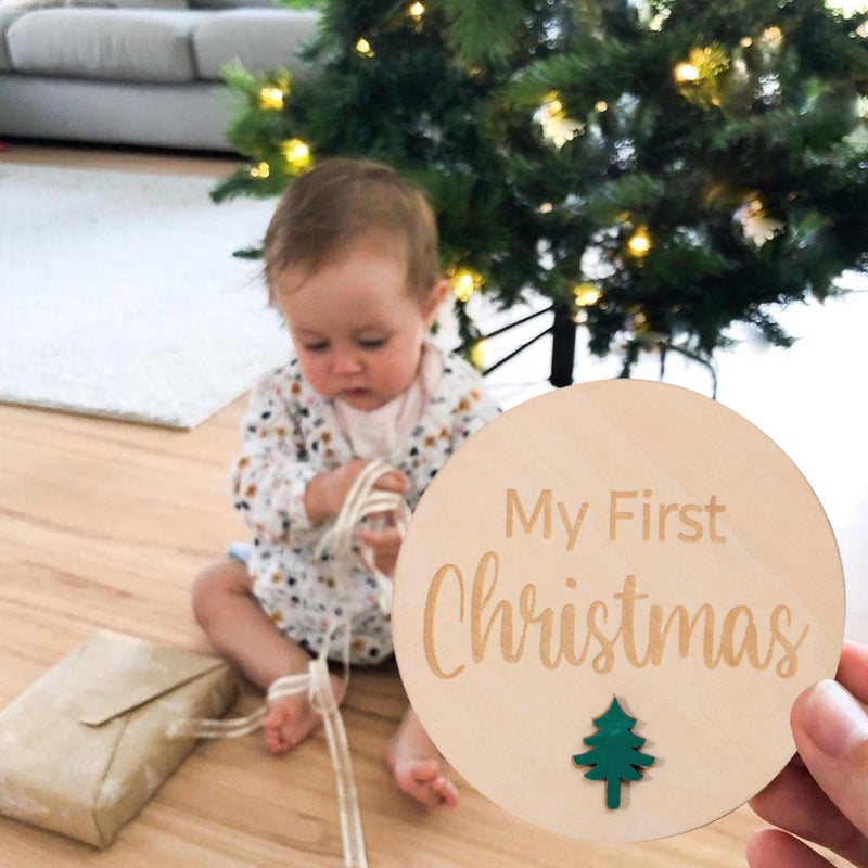 Rweseo My First Holiday Milestone Cards - Baby First Holiday Wood Sign Baby Shower,Holiday Monthly Milestones,Baby First Halloween/Hanksgiving/Christmas/Valentine's Day/St. Patrick's Day/Easter - Image 4