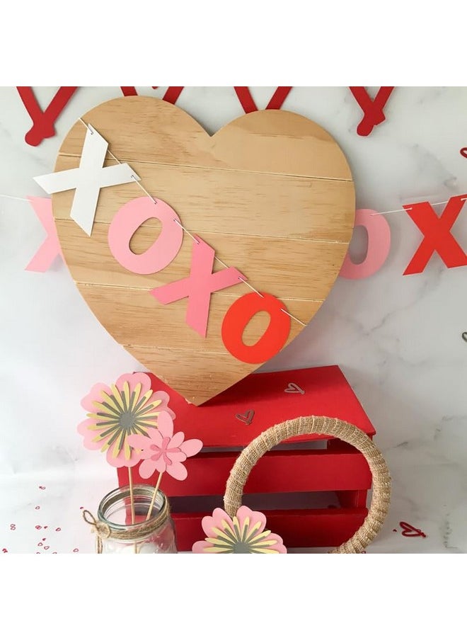 Pinfliers Pinfliers Valentine Day Decoration Items, XOXO Paper Decoration Item Bunting/Banner/Garland, Backdrop for Valentines Day Room Decoration,Decorative Items for Valentine's Day, 20 pcs, 67 inches, Red  - Image 4