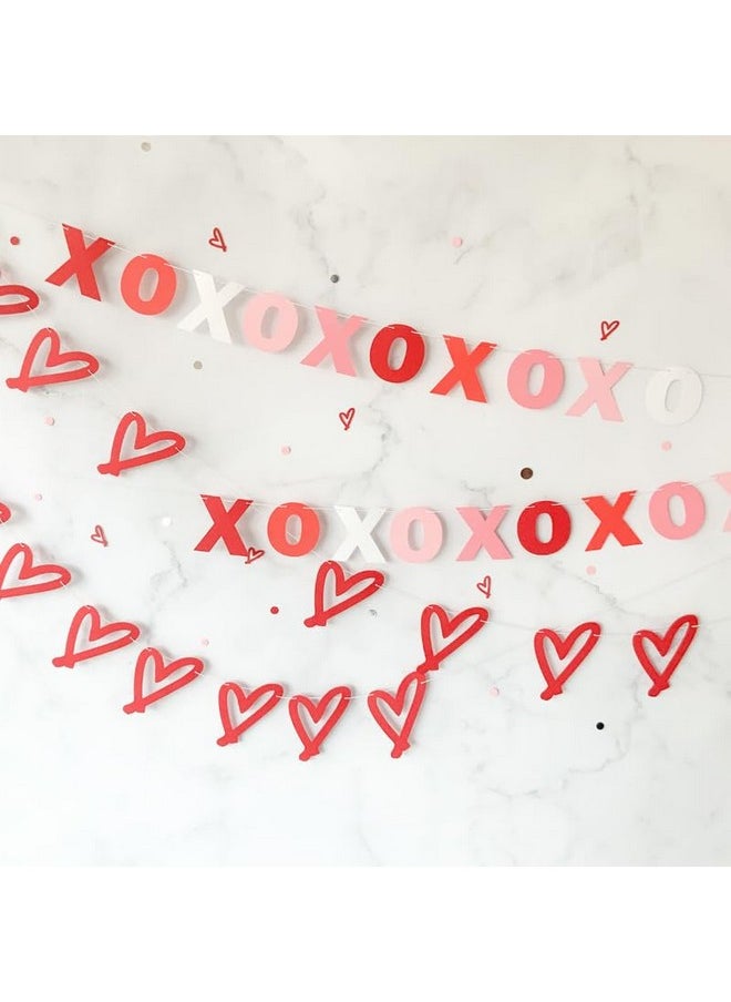 Pinfliers Pinfliers Valentine Day Decoration Items, XOXO Paper Decoration Item Bunting/Banner/Garland, Backdrop for Valentines Day Room Decoration,Decorative Items for Valentine's Day, 20 pcs, 67 inches, Red  - Image 2