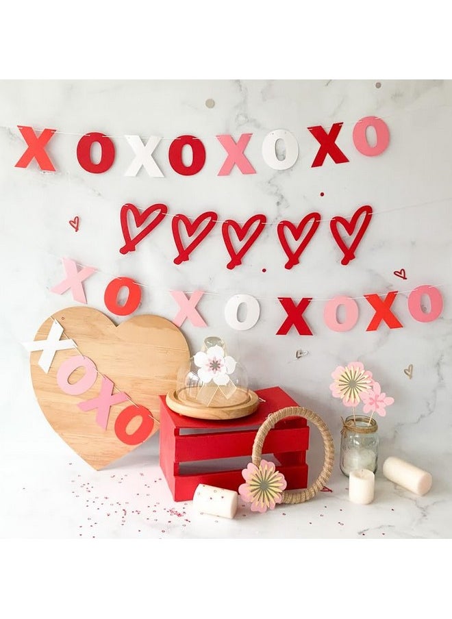 Pinfliers Pinfliers Valentine Day Decoration Items, XOXO Paper Decoration Item Bunting/Banner/Garland, Backdrop for Valentines Day Room Decoration,Decorative Items for Valentine's Day, 20 pcs, 67 inches, Red  - Image 3