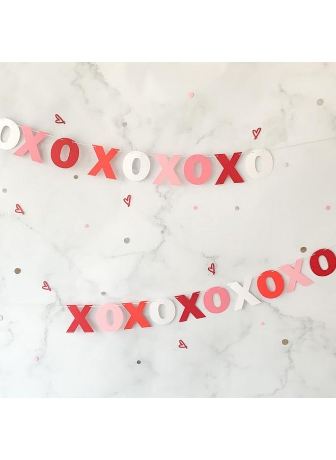 Pinfliers Pinfliers Valentine Day Decoration Items, XOXO Paper Decoration Item Bunting/Banner/Garland, Backdrop for Valentines Day Room Decoration,Decorative Items for Valentine's Day, 20 pcs, 67 inches, Red  - Image 1