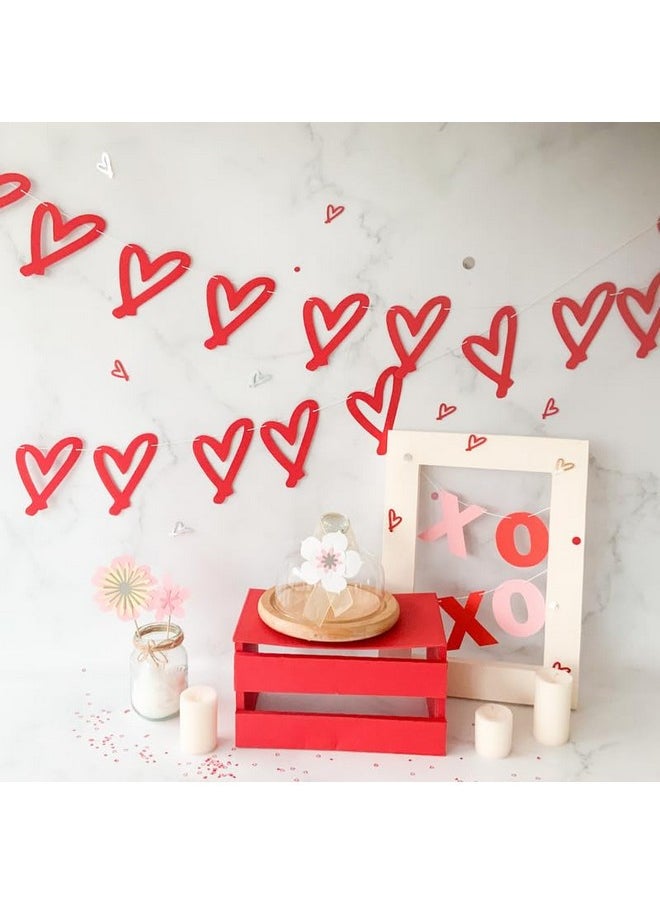 Pinfliers Pinfliers Valentine Day Decoration Items, XOXO Paper Decoration Item Bunting/Banner/Garland, Backdrop for Valentines Day Room Decoration,Decorative Items for Valentine's Day, 20 pcs, 67 inches, Red  - Image 5