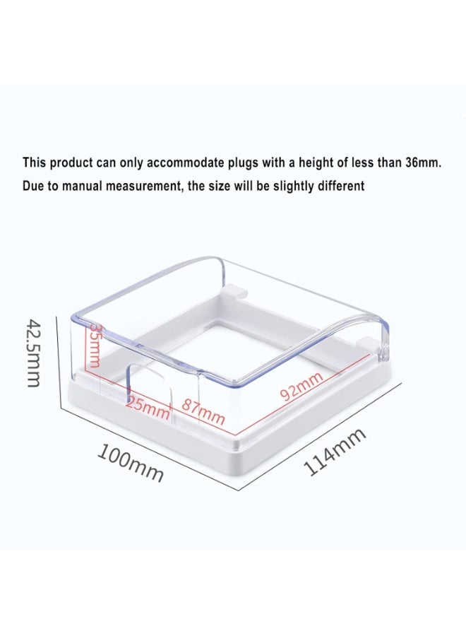 Mr. Penda 2 Pack Waterproof Socket Cover, Splashproof and Dustproof Switch Cover, Protector Adhesive Wall Electric Plug Protection Box for Home Kitchen Bathroom (Clear) - Image 2