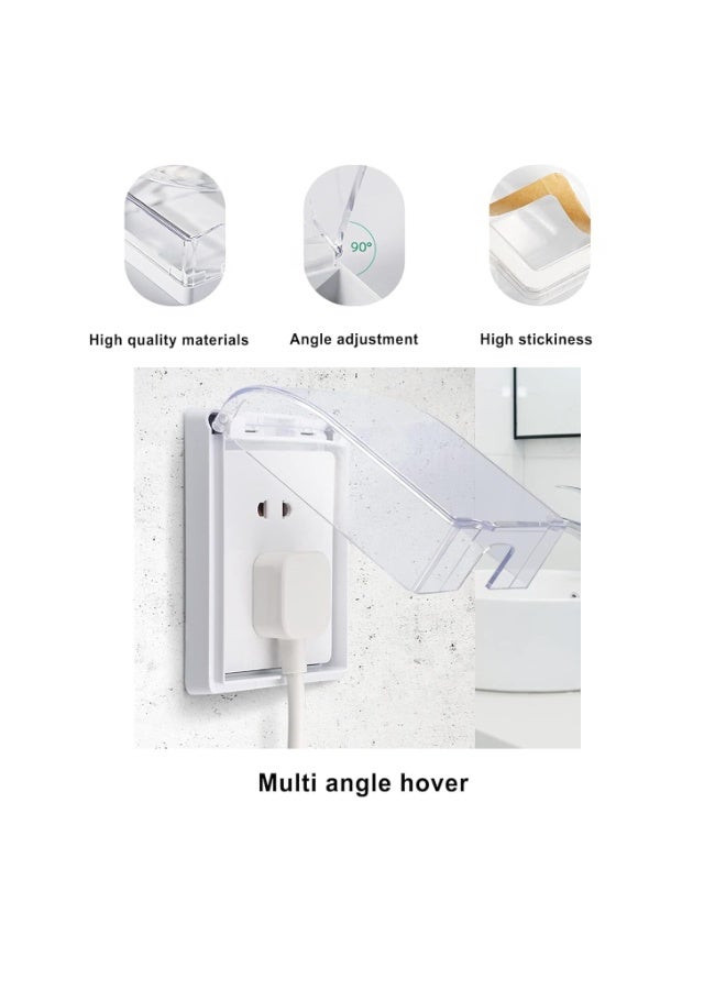 Mr. Penda 2 Pack Waterproof Socket Cover, Splashproof and Dustproof Switch Cover, Protector Adhesive Wall Electric Plug Protection Box for Home Kitchen Bathroom (Clear) - Image 4