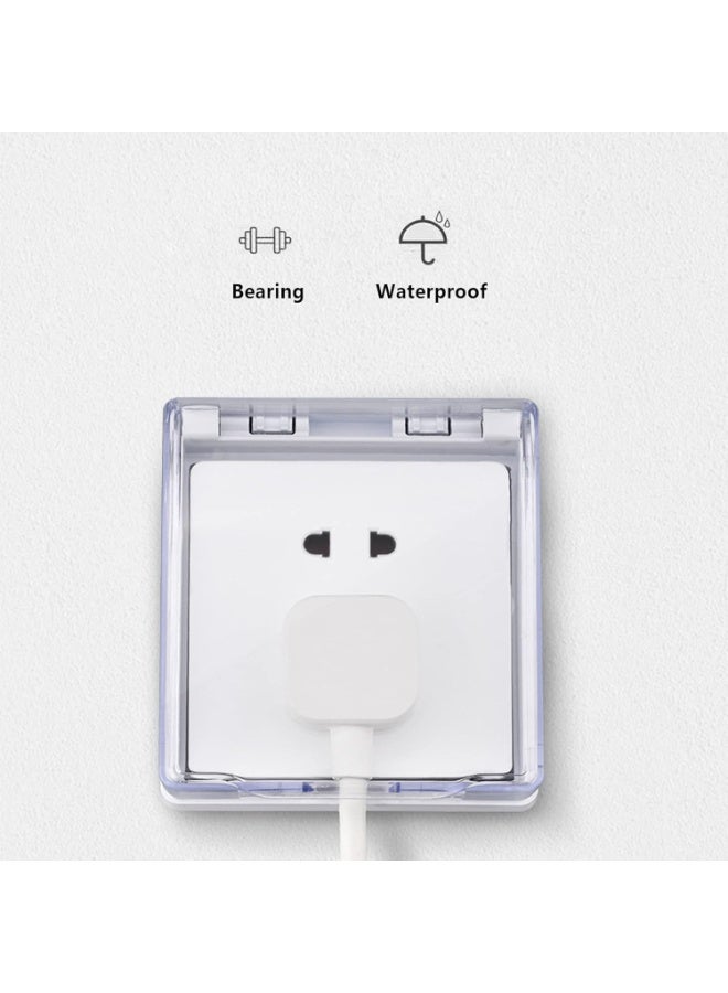 Mr. Penda 2 Pack Waterproof Socket Cover, Splashproof and Dustproof Switch Cover, Protector Adhesive Wall Electric Plug Protection Box for Home Kitchen Bathroom (Clear) - Image 5