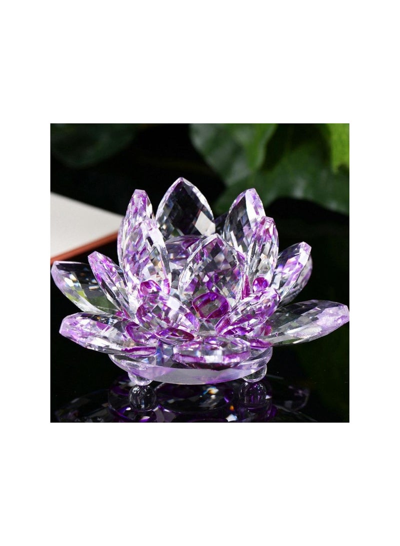 GGOOT Lotus Crystal Glass Figure Paperweight Ornament Display Stands Decor Collection (C1) 