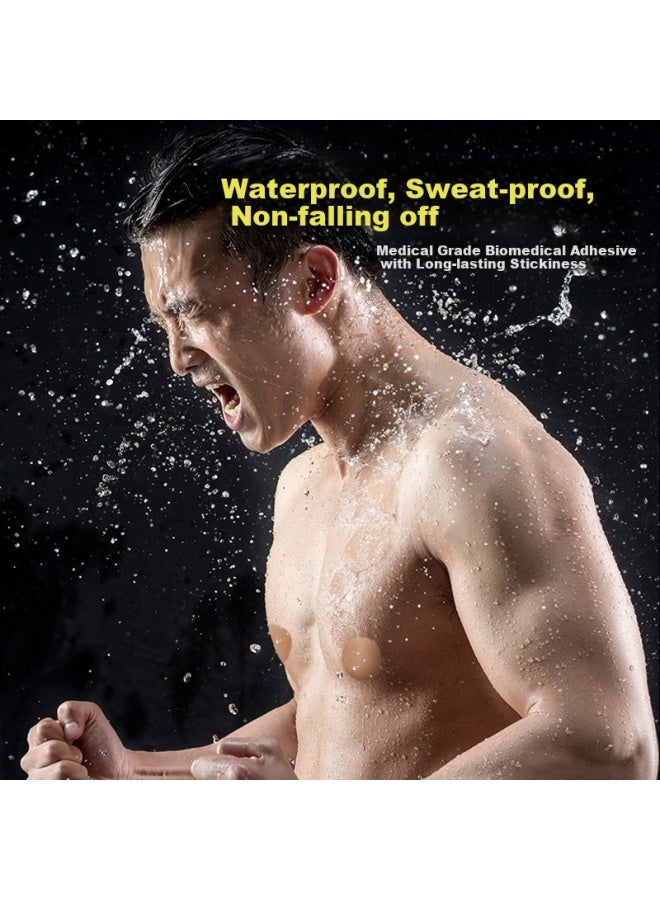 Yates Yezi Disposable Nipple Covers For Men, Swimming Running Marathon Fitness Sports Invisible Chest Pads, Anti-chafing Non-woven Fabric - Image 3