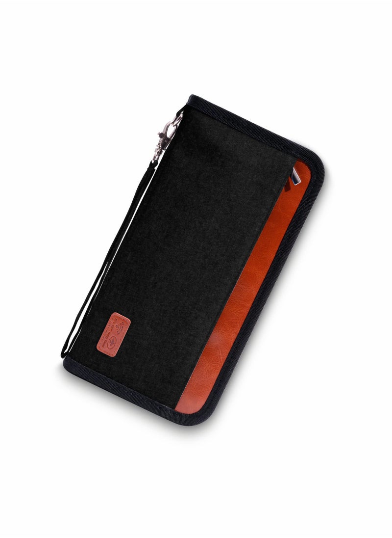 ماركة غير محددة Travel Passport Wallet, Family Passport Holder, Travel Documents Organizer, Durable Passport Case with RFID Blocker for Men, Women, Black  - Image 1