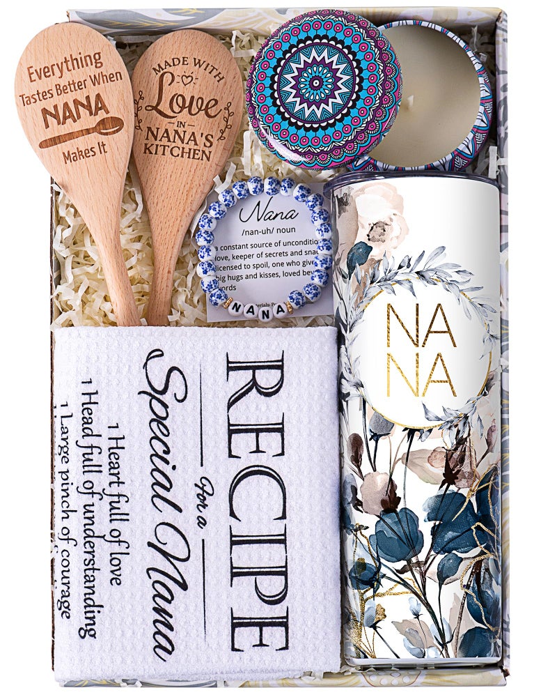 ELEMENU Nana Gifts, Birthday Gifts for Nana - Christmas Gift Ideas for Nana from Grandkids, Granddaughter, Grandson - Best Nana Gift Basket, Mother's Day Gifts for Nana - Image 1