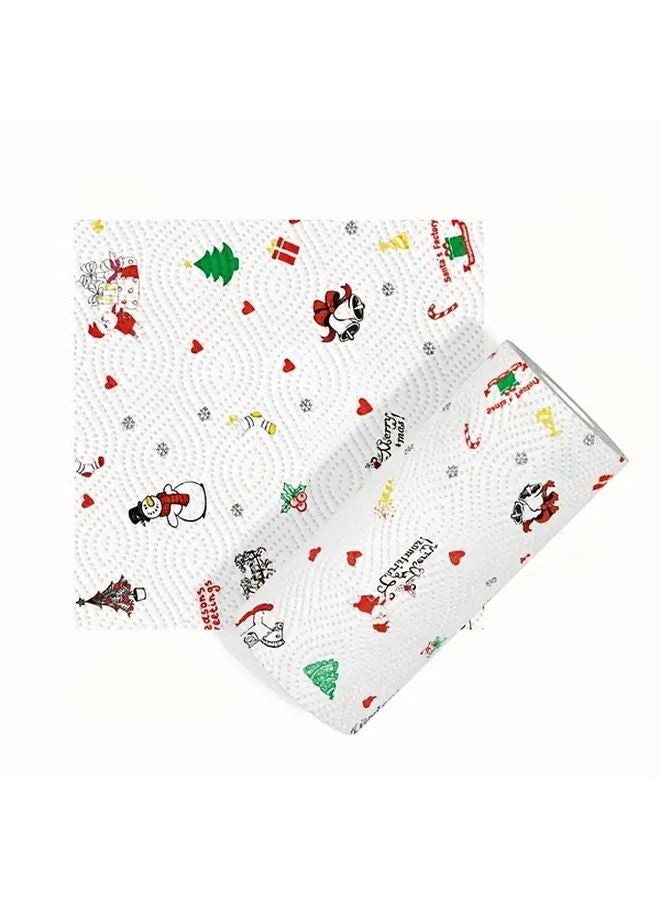 Christmas Kitchen Paper Towels Heavy Duty 3 Ply Festive Season Prints Red Green Wet Dry - Image 1