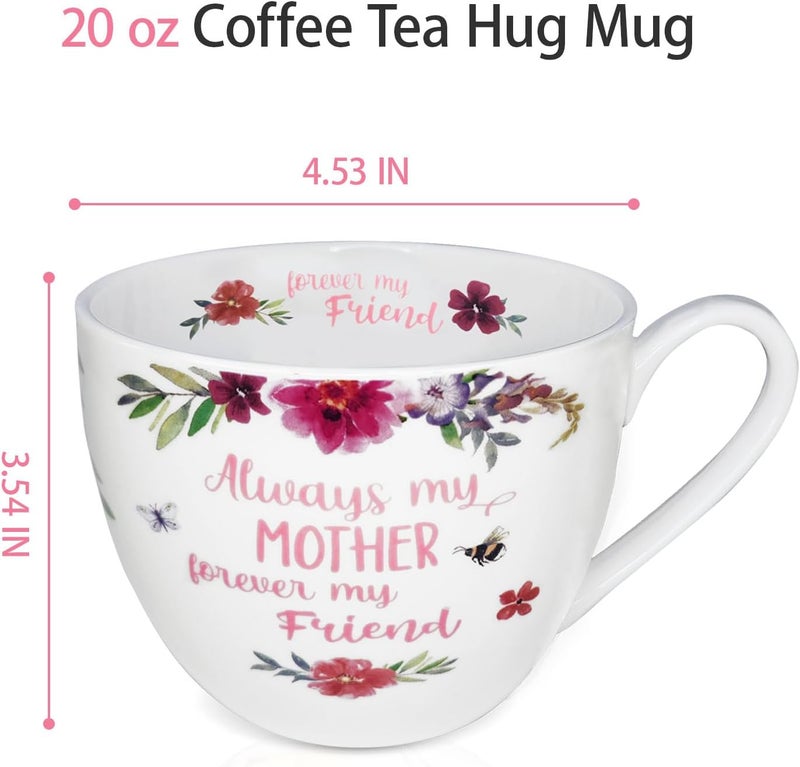 MFoffice A Heartfelt Mug Gift for Mom from Daughter Son Kids Premium 20 oz Bone China Coffee Tea Hug Mug Perfect Holiday Birthday and Mothers Day Gift for Moms Designed in England by Harvest Green Studio - Image 3