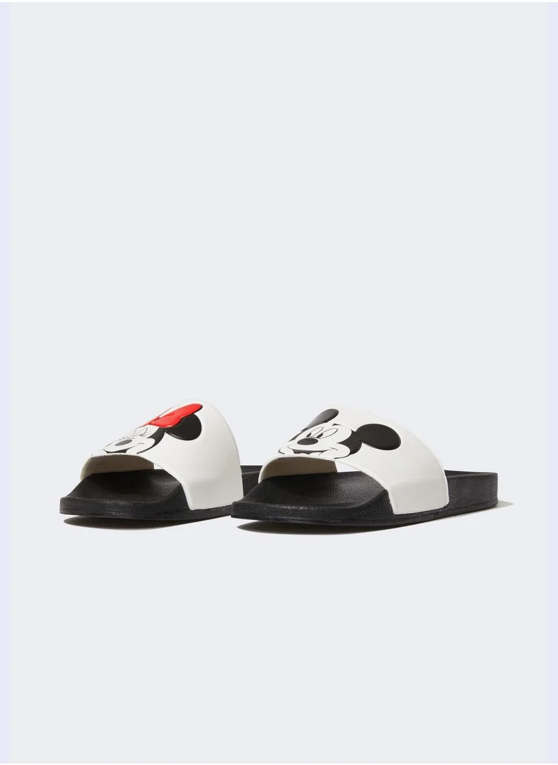 DeFacto Mickey & Minnie Mouse Print Slippers