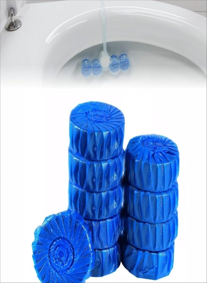 ULTRONEX 10 Pcs Toilet Bowl Deodorizer Cleaner Powerful Automatic Flush Toilet cleaner tablet/Automatic Toilet Bowl Cleaner Tablets Stain Remover Bathroom Flush Tank Blue Tab Tablet - Image 1