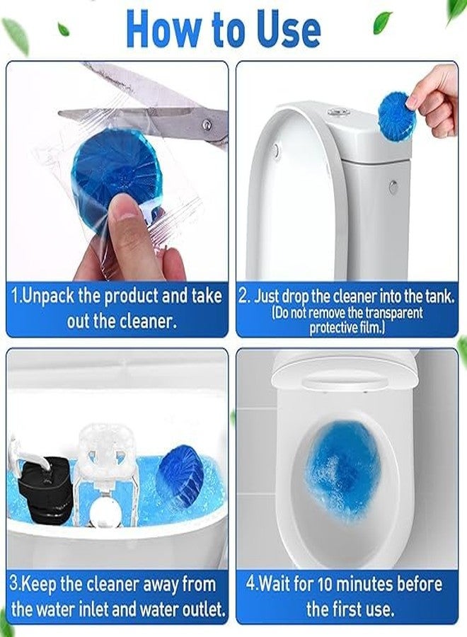 ULTRONEX 10 Pcs Toilet Bowl Deodorizer Cleaner Powerful Automatic Flush Toilet cleaner tablet/Automatic Toilet Bowl Cleaner Tablets Stain Remover Bathroom Flush Tank Blue Tab Tablet - Image 2
